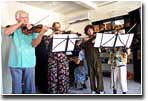 Violinists are playing Jewish melodies